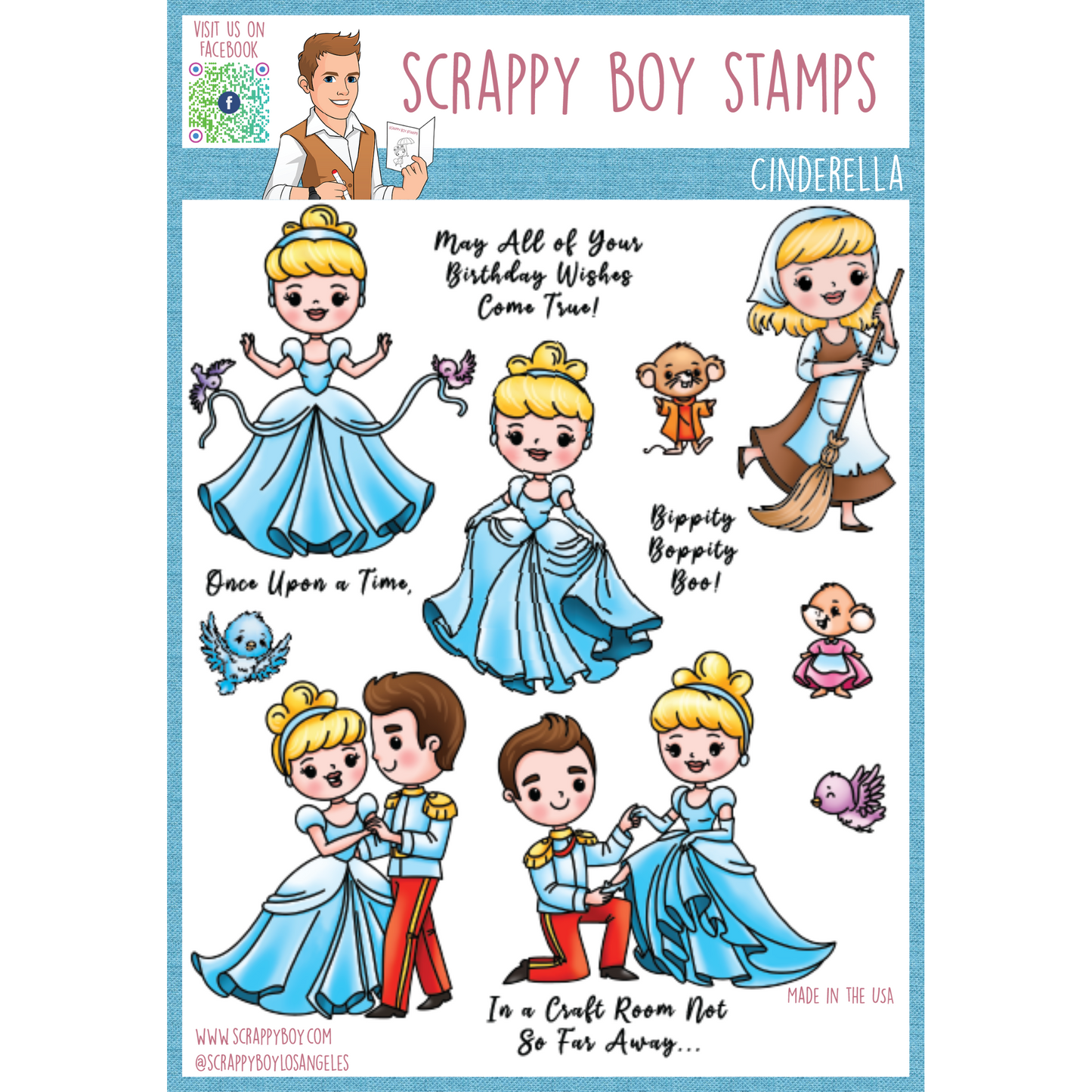 Cinderella - 6x8 Stamp Set Scrappy Boy Stamps