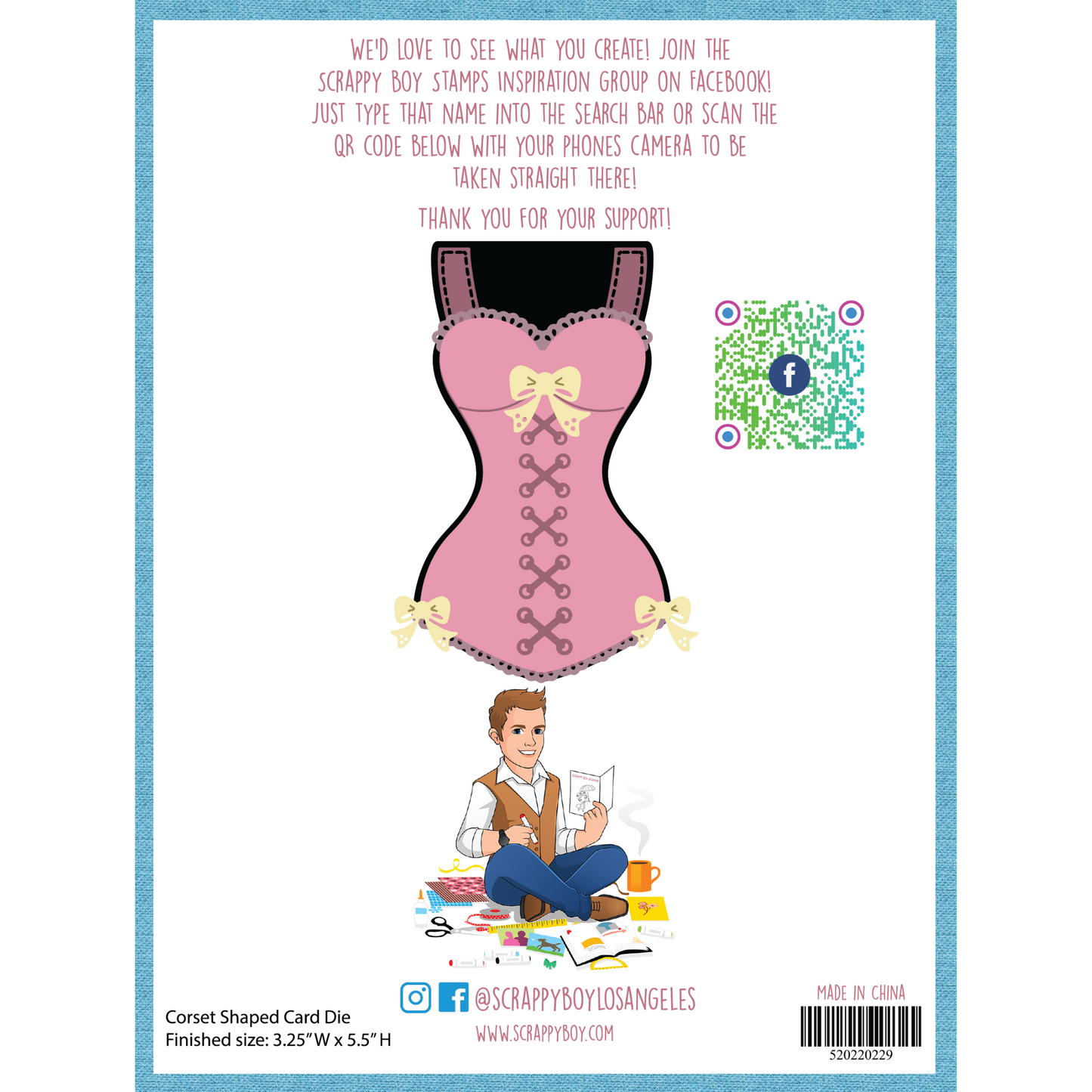 Corset Shaped Card Die scrappyboystamps