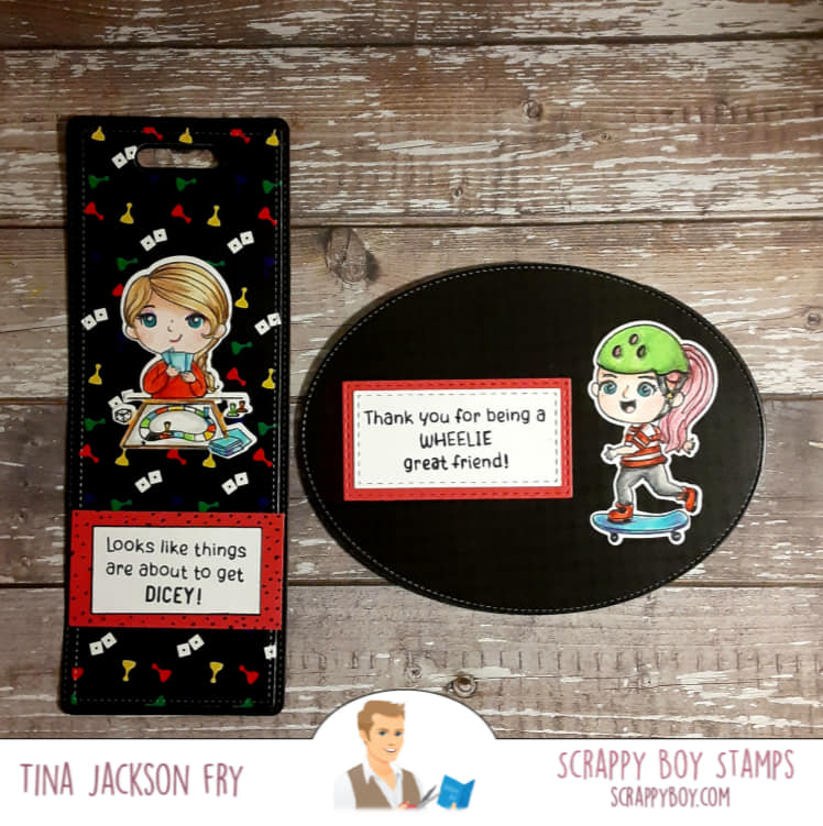 Cute Girls Fun & Games - 6x8 Stamp Set Scrappy Boy Stamps