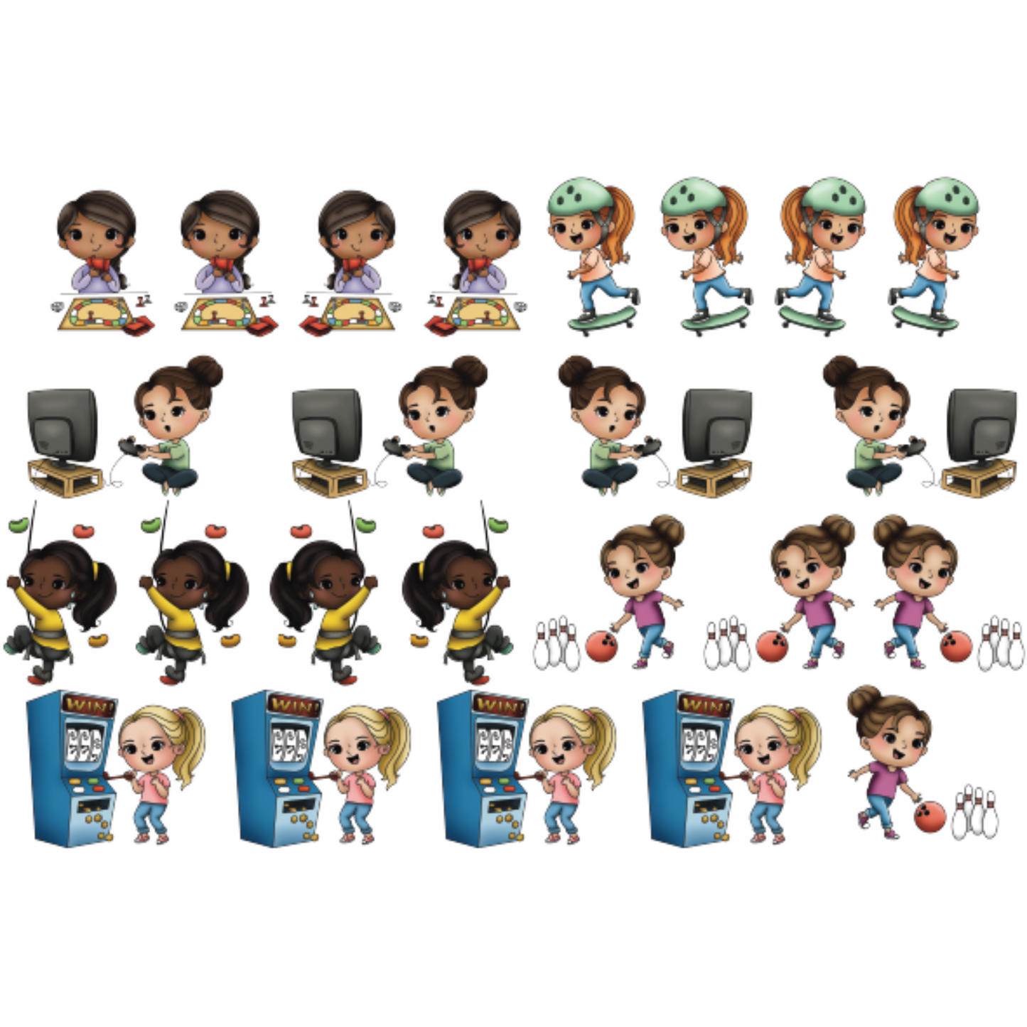 I Want It All Bundle - Cute Girls Fun & Games Release Scrappy Boy Stamps