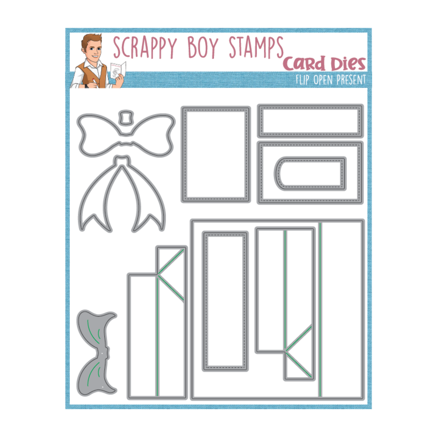 Flip Open Present Die Set scrappyboystamps