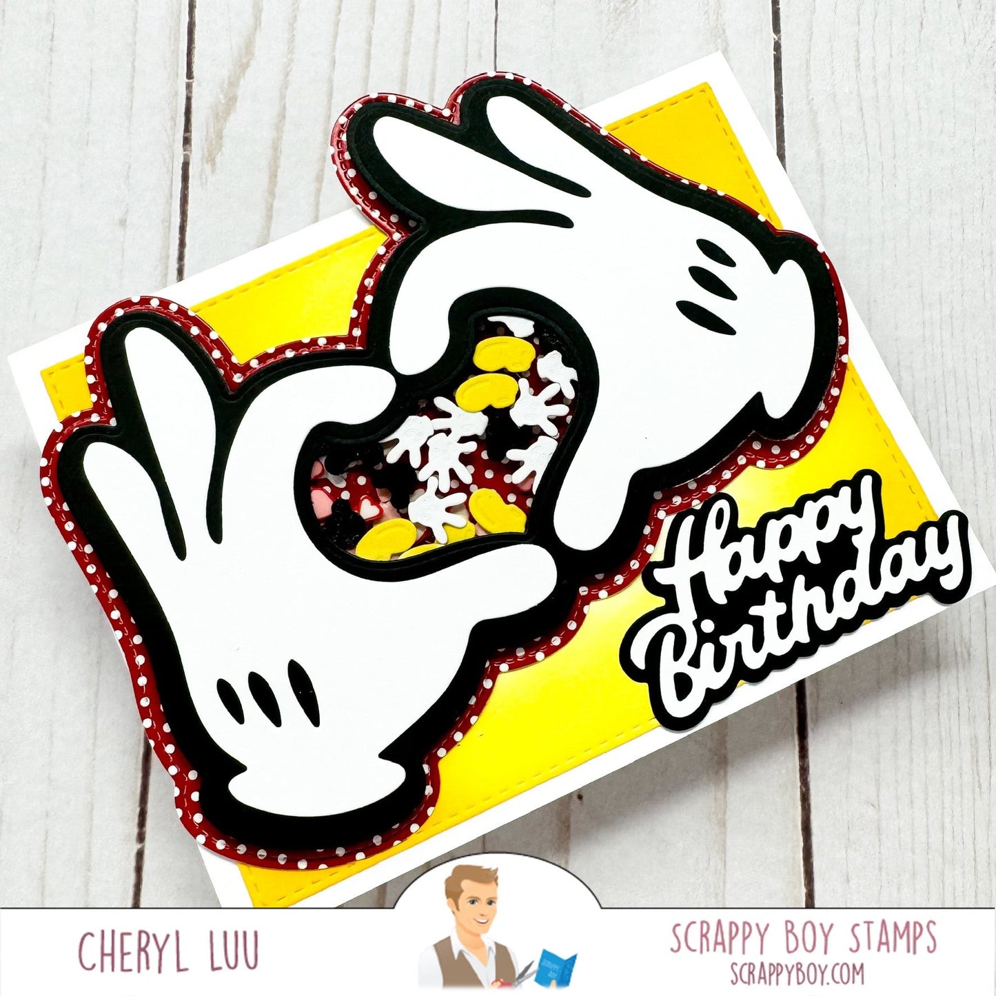 Glove Shaker Card Die Set scrappyboystamps