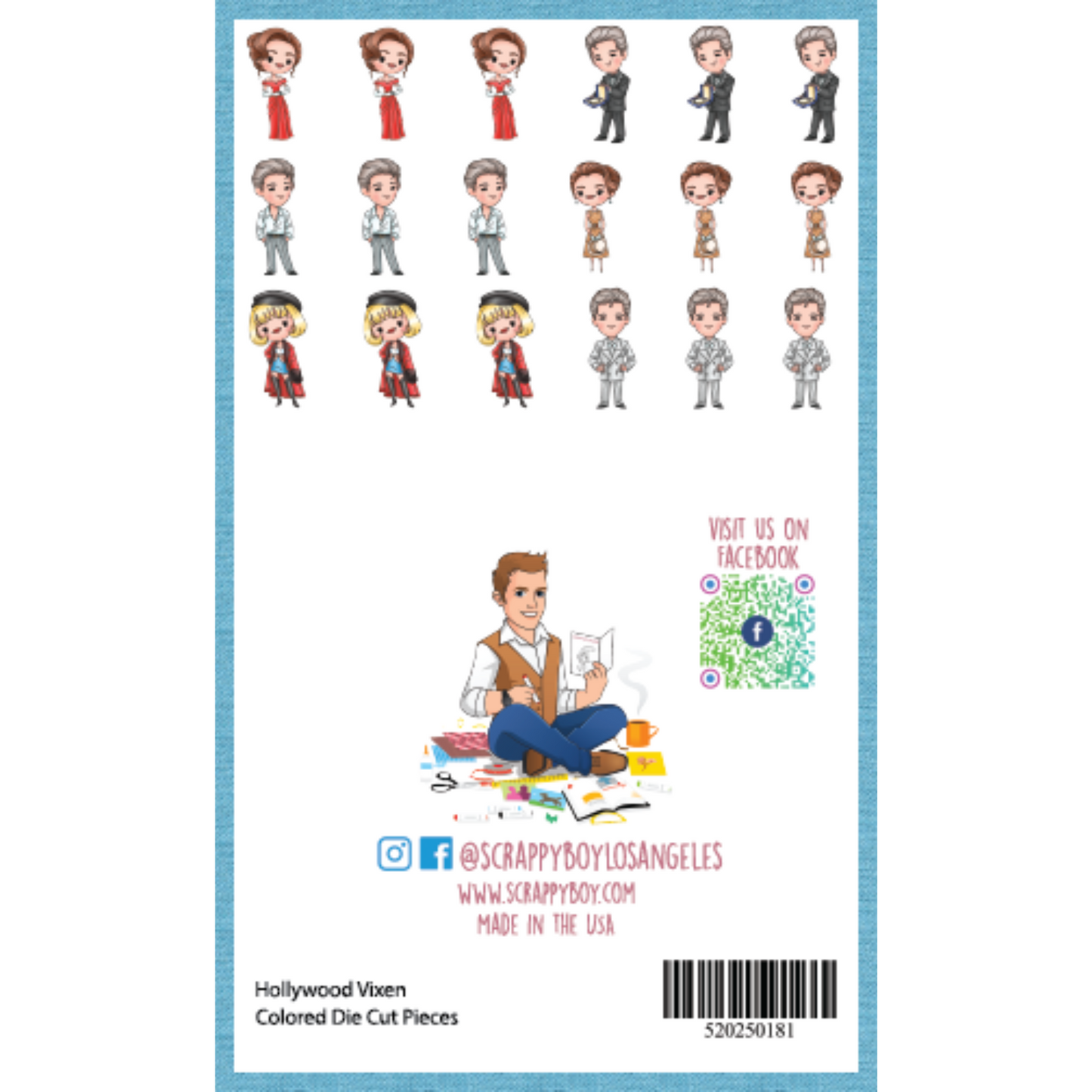 Hollywood Vixen - Colored Die Cut Pieces Scrappy Boy Stamps
