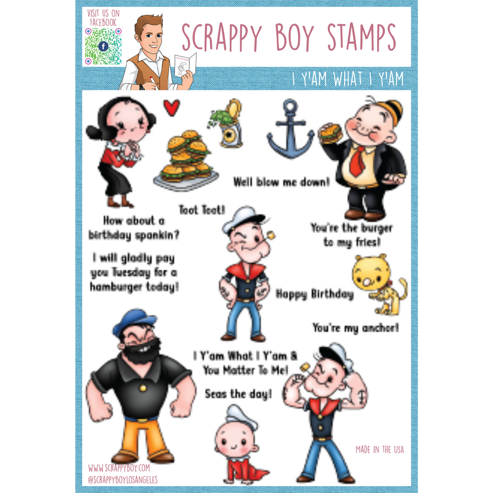 I Y'am What I Y'am - 6x8 Stamp Set Scrappy Boy Stamps