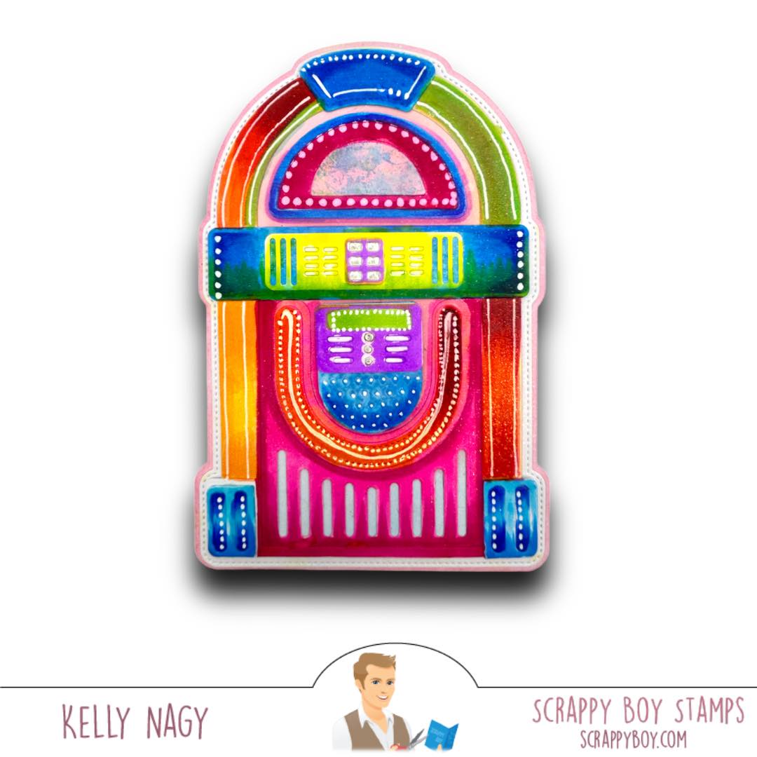 Juke Box Card/Mini Album Die scrappyboystamps