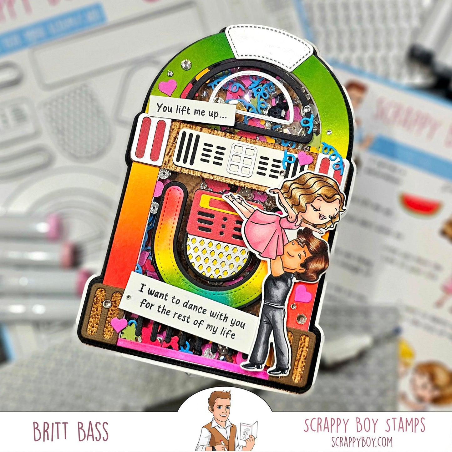 Juke Box Card/Mini Album Die scrappyboystamps