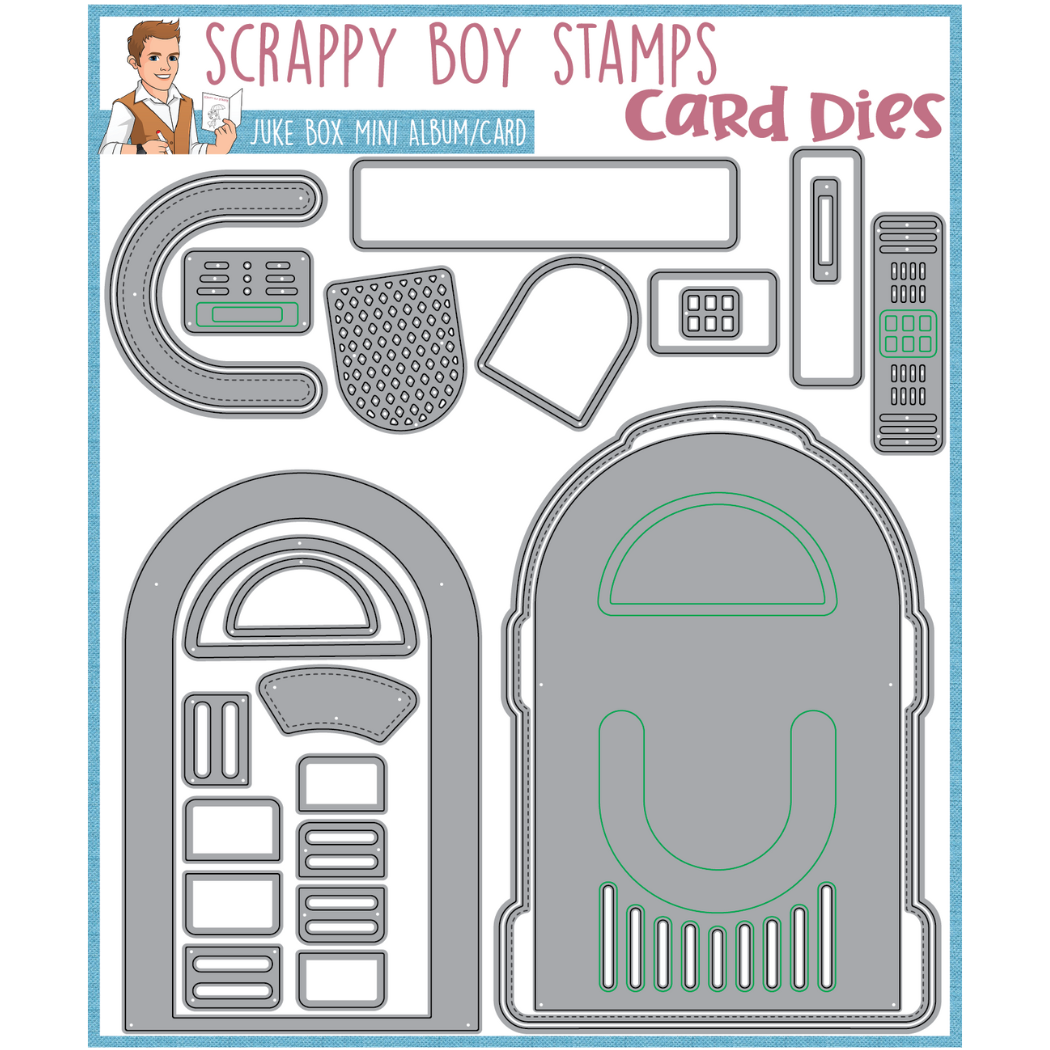 Juke Box Card/Mini Album Die scrappyboystamps