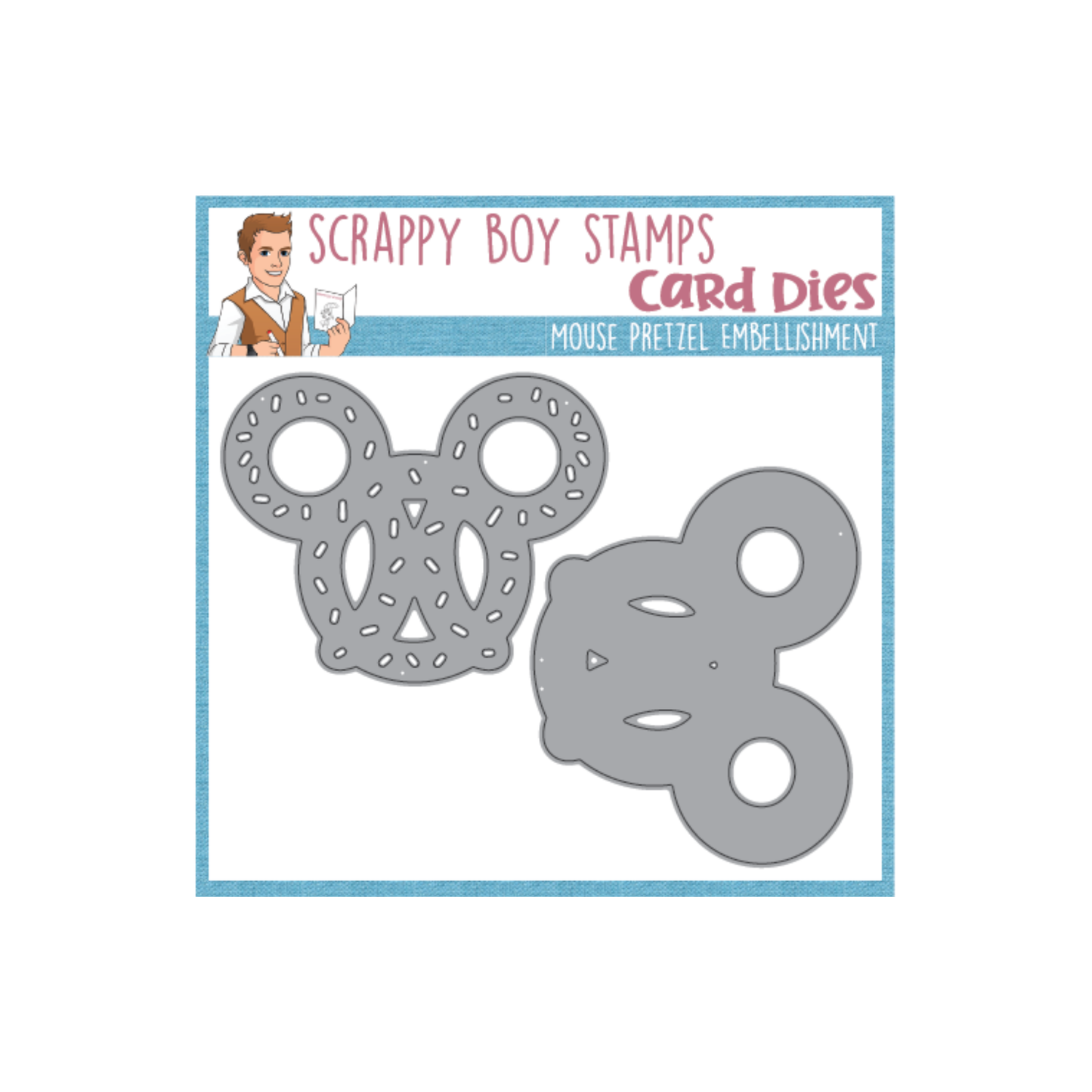 Mouse Pretzel Embellishment Die Set scrappyboystamps
