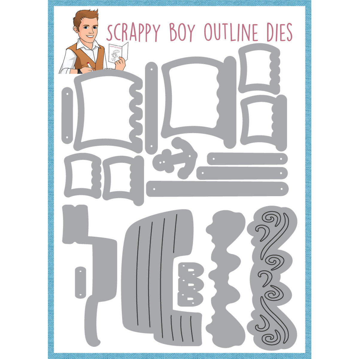 Pirate Ship Die Scrappy Boy Stamps