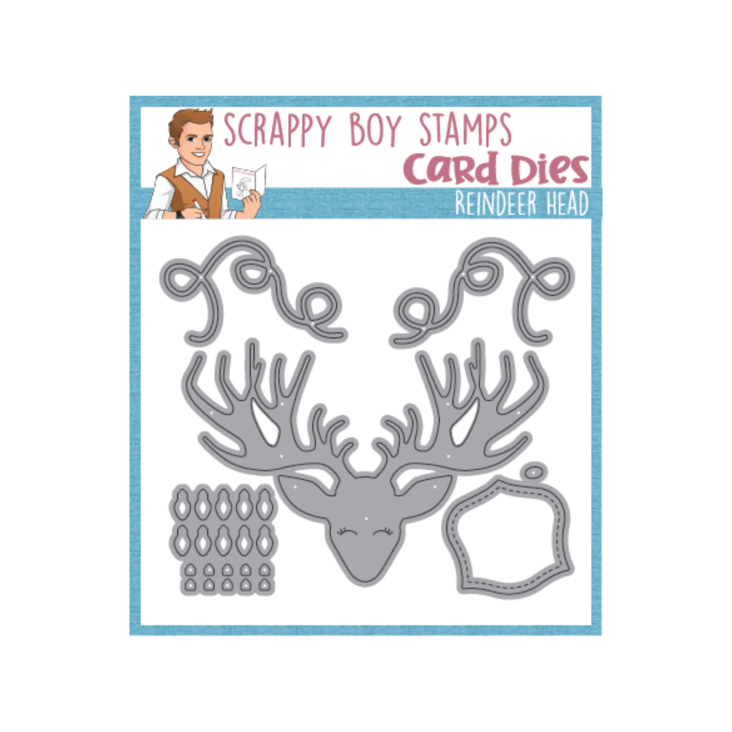 Reindeer Head Die scrappyboystamps