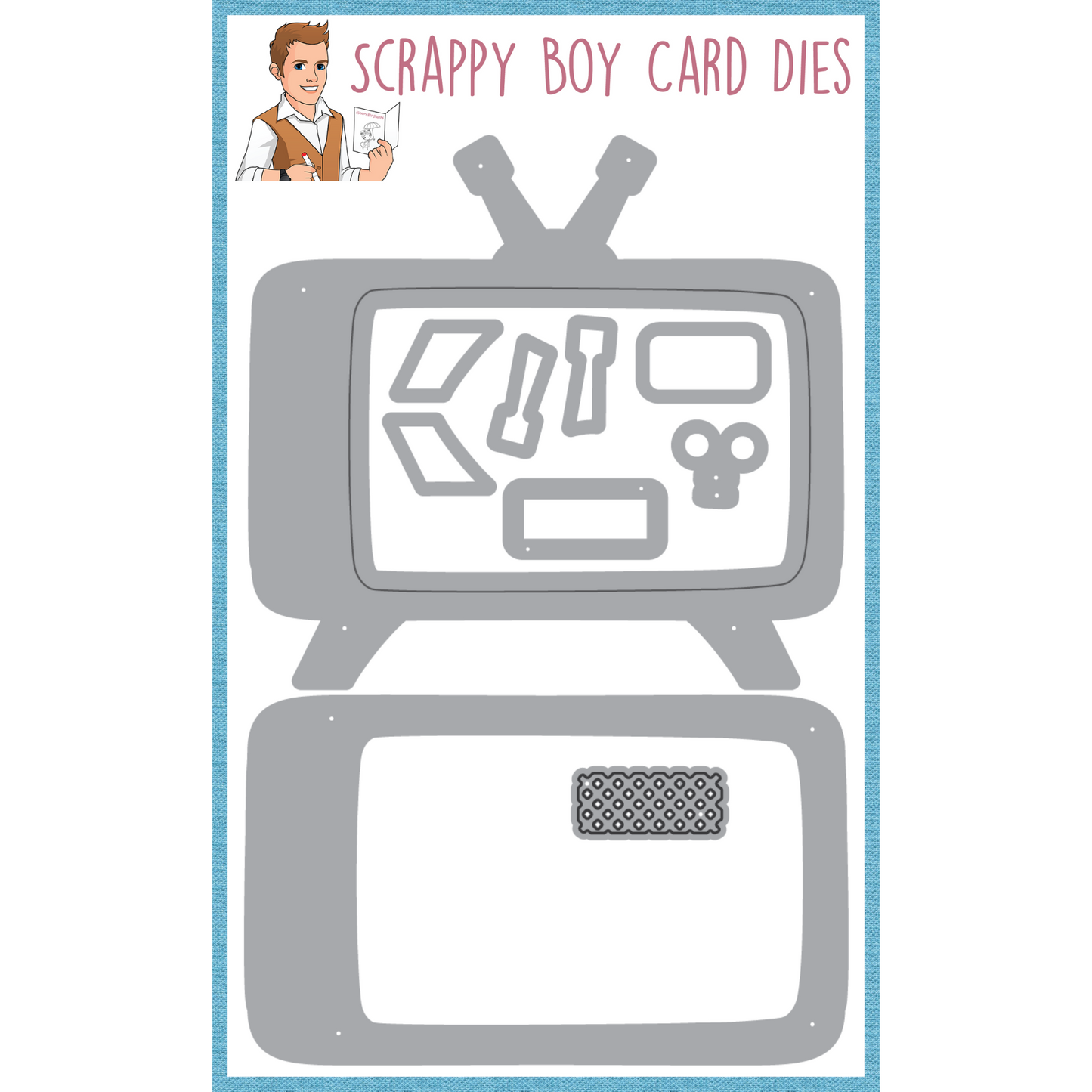 Retro TV Die Set scrappyboystamps