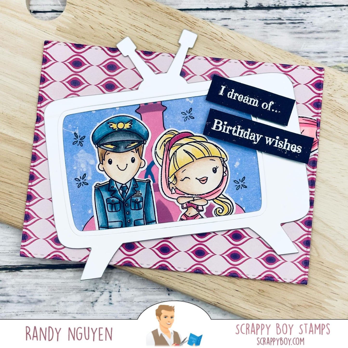 Retro TV Die Set scrappyboystamps