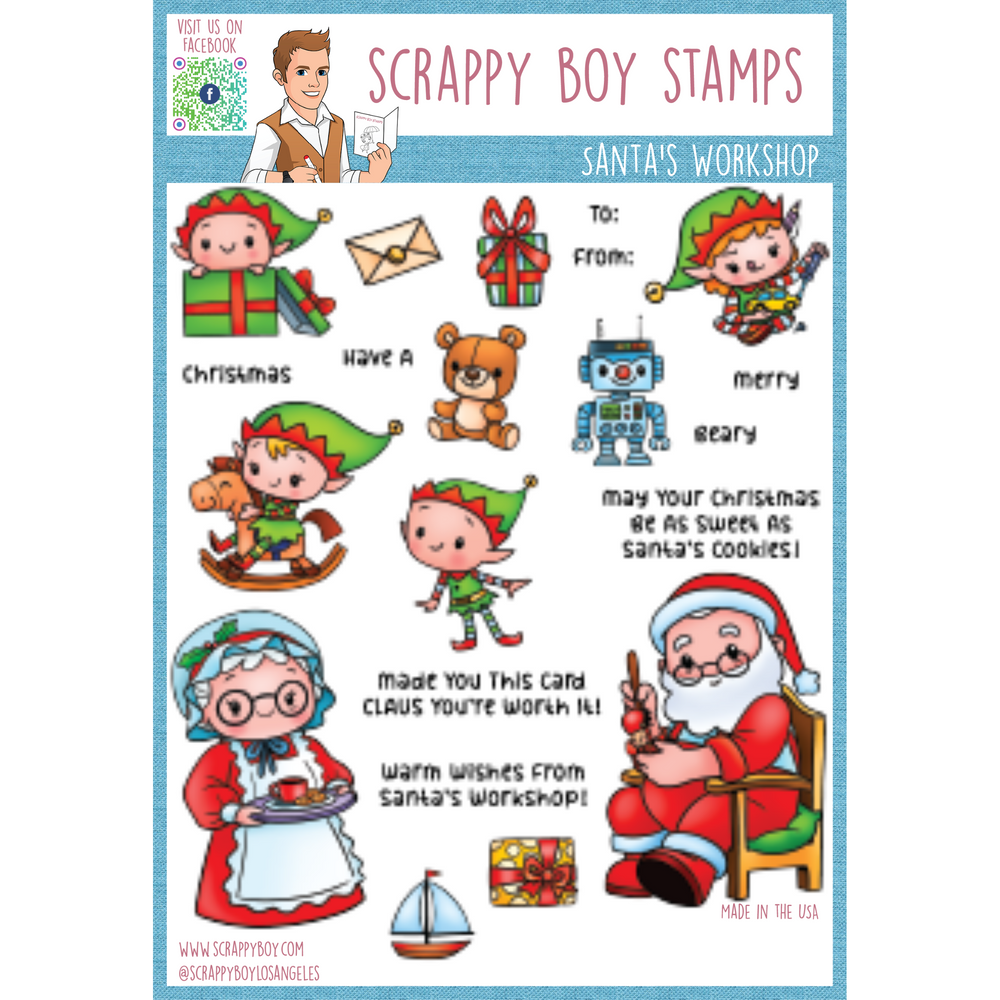 Santa's Workshop - 6x8 Stamp Set Scrappy Boy Stamps
