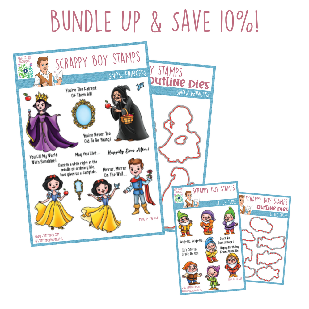 Bundle - Snow Princess & Little Dudes Stamps & Outline Dies scrappyboystamps