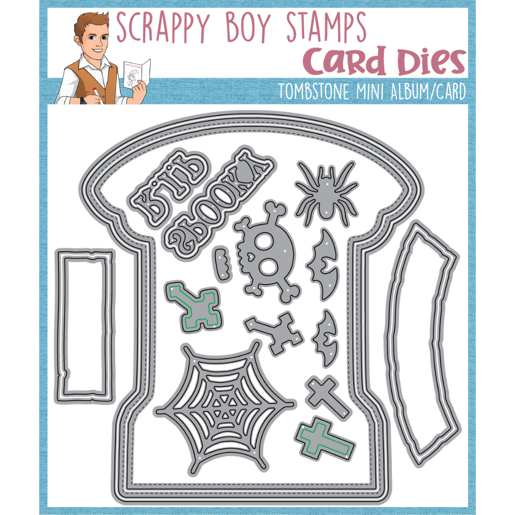 Tombstone Mini Album/Card Die scrappyboystamps