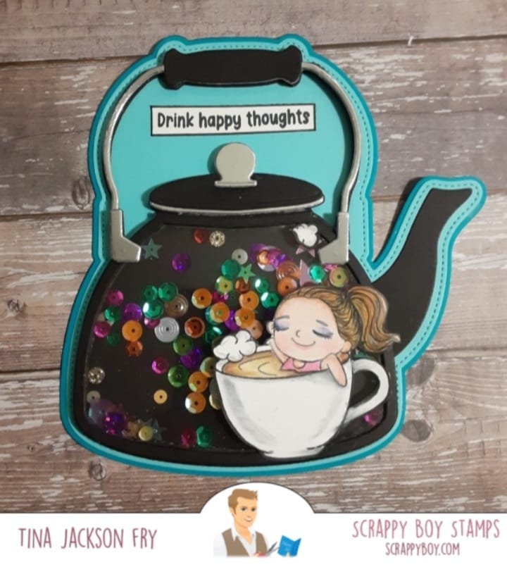 Water Tea Kettle Mini Album Die Set scrappyboystamps