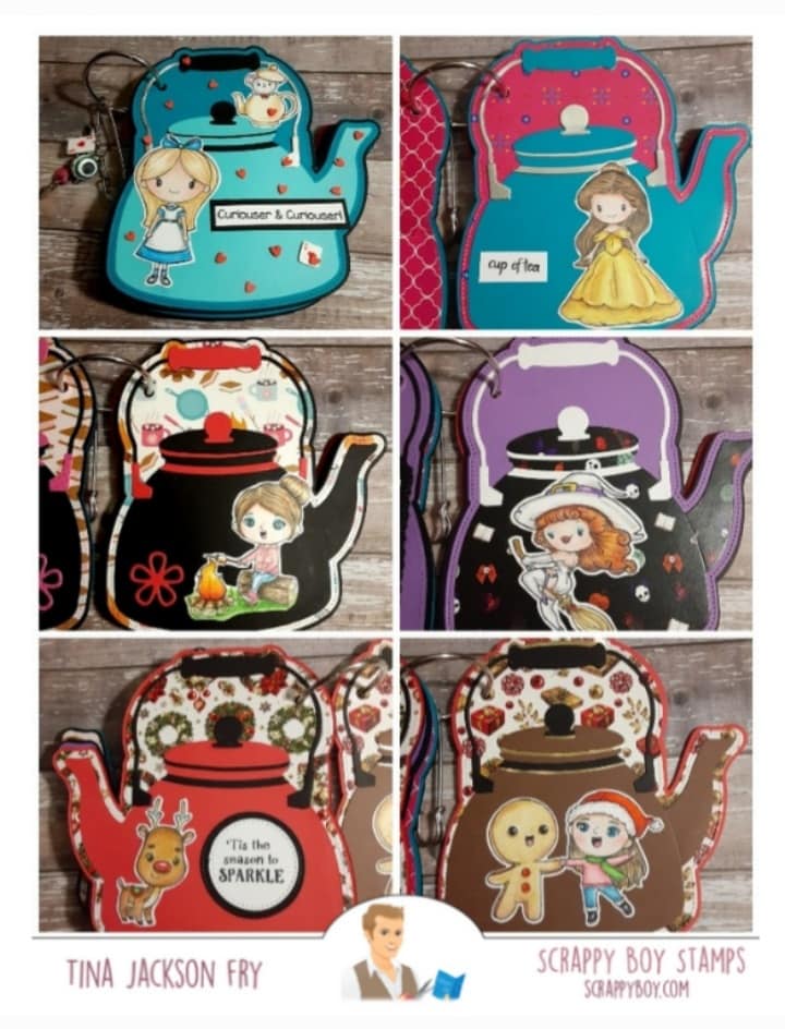 Water Tea Kettle Mini Album Die Set scrappyboystamps