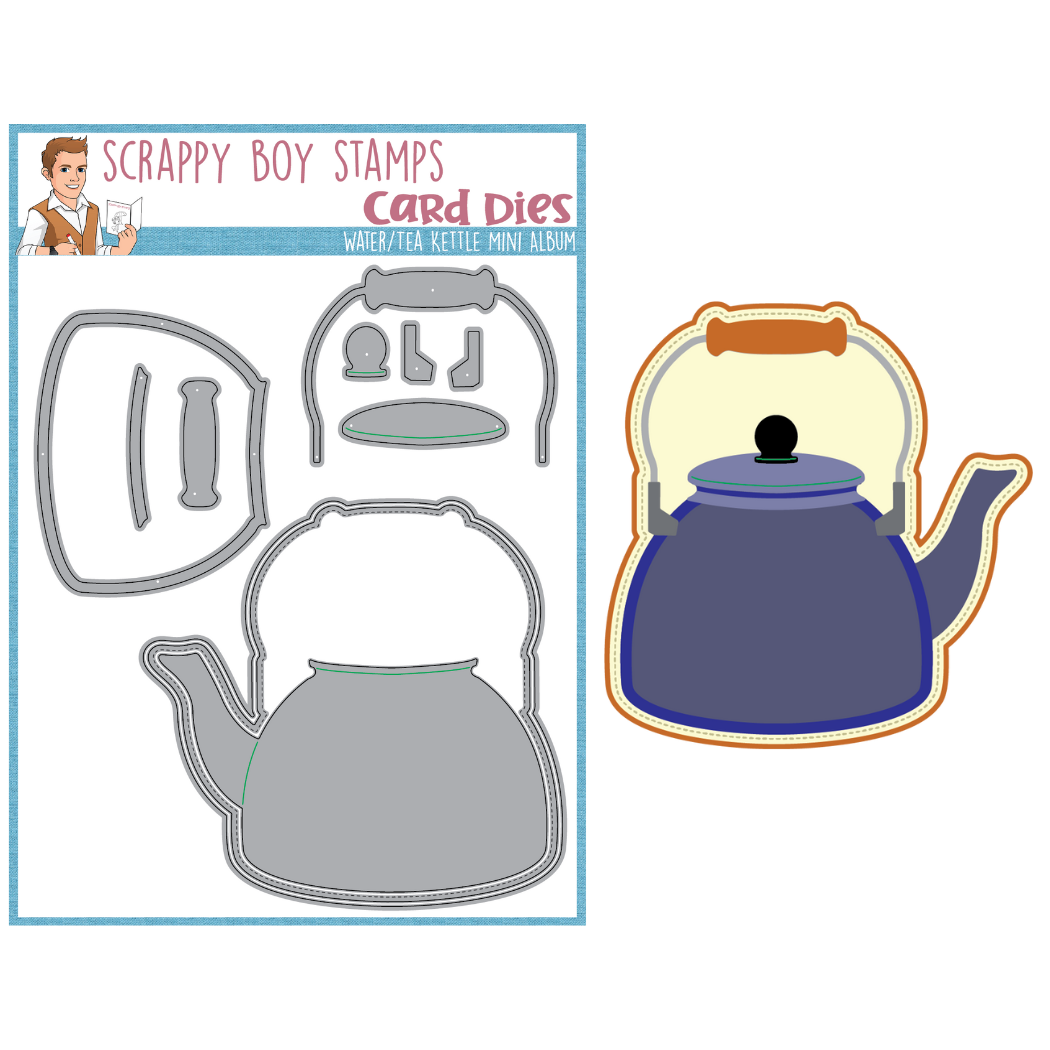Water Tea Kettle Mini Album Die Set scrappyboystamps