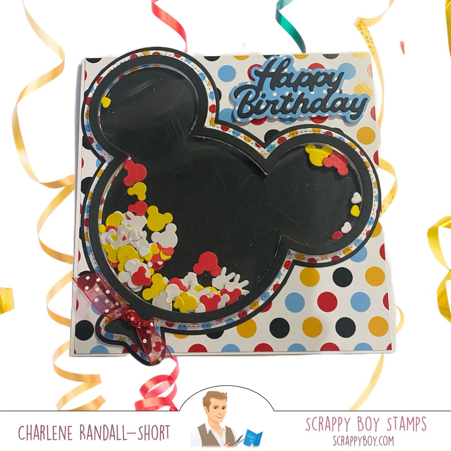 Balloon Shaker Mouse Head Mini Album/Card Die scrappyboystamps