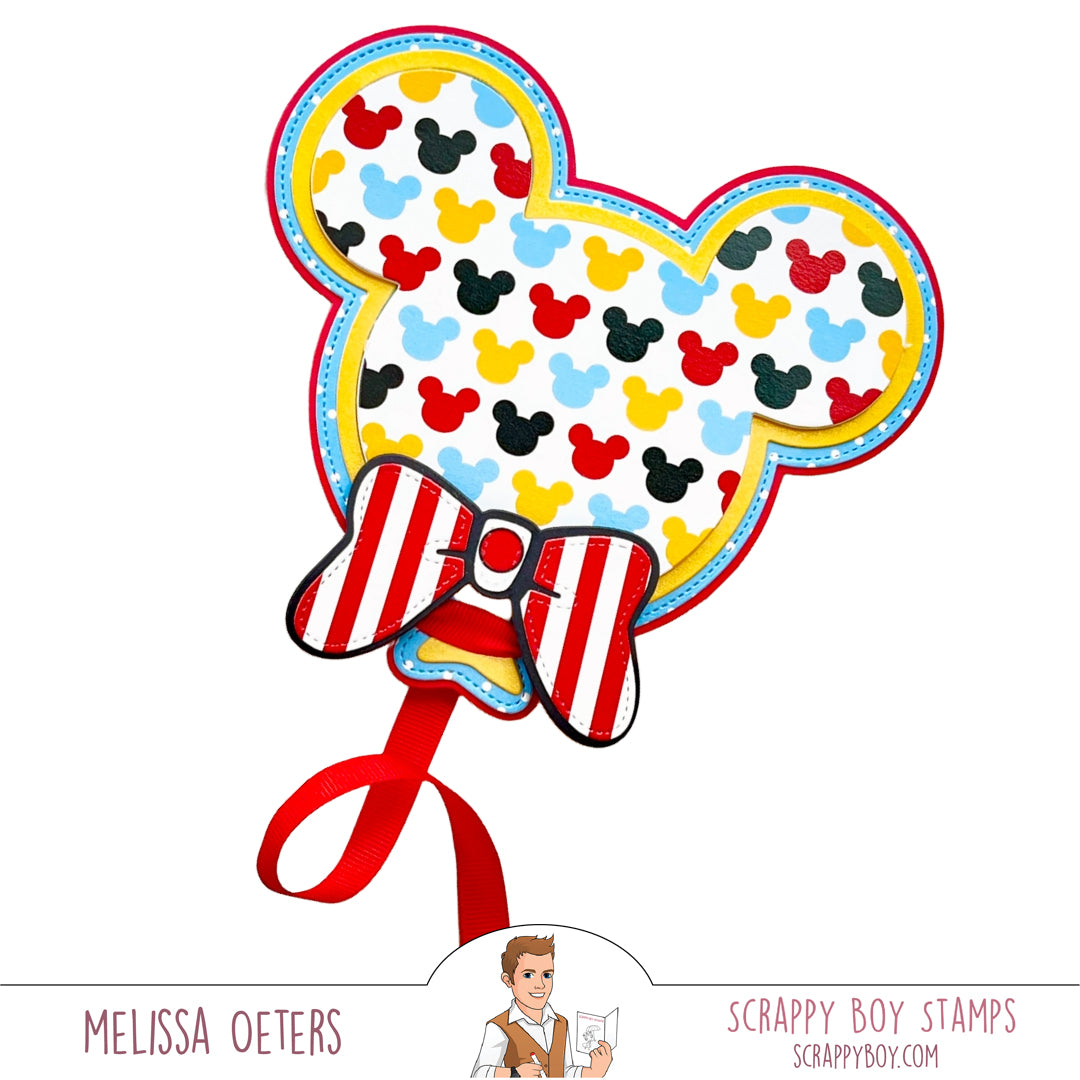 Balloon Shaker Mouse Head Mini Album/Card Die scrappyboystamps