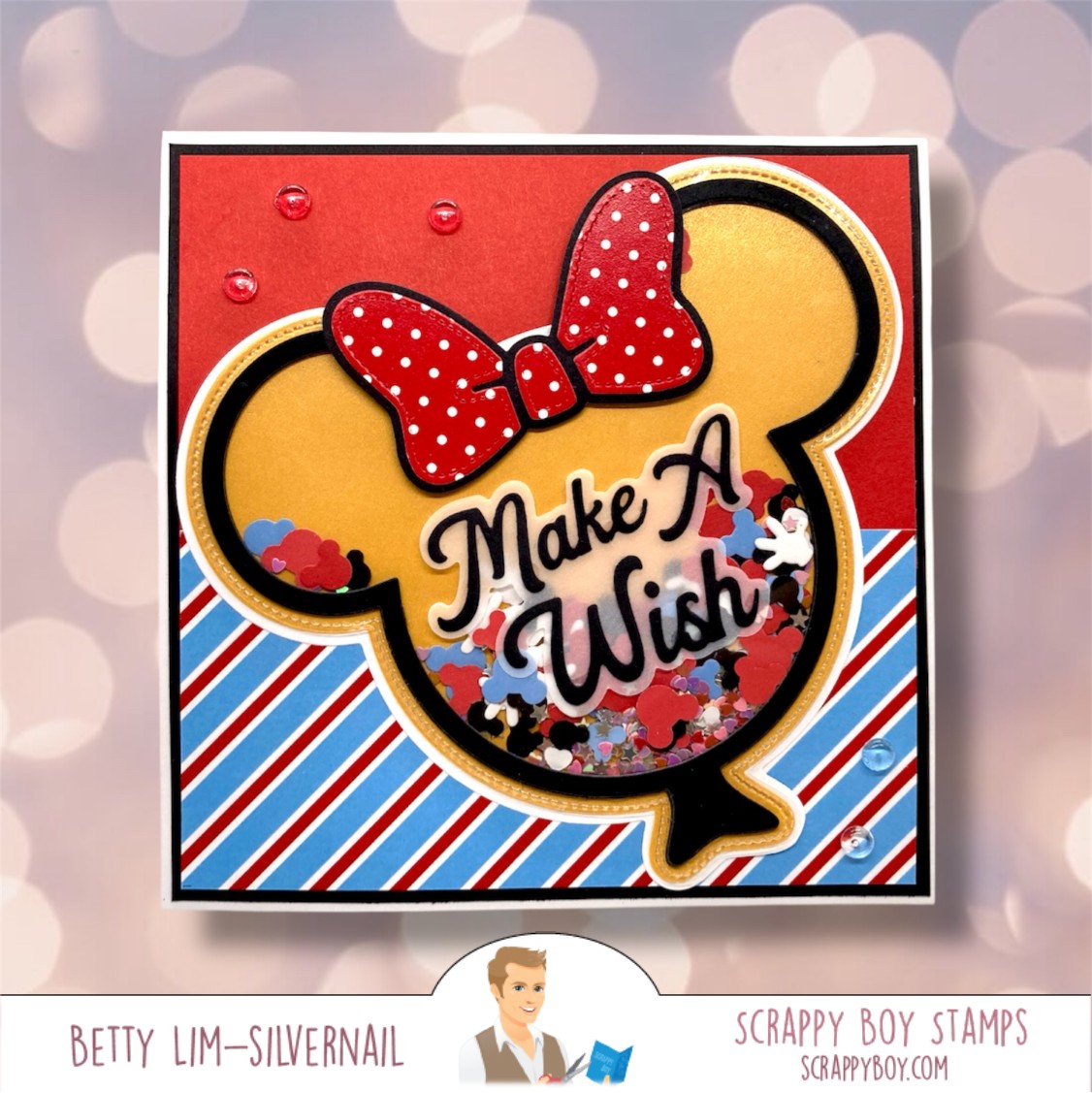 Balloon Shaker Mouse Head Mini Album/Card Die scrappyboystamps