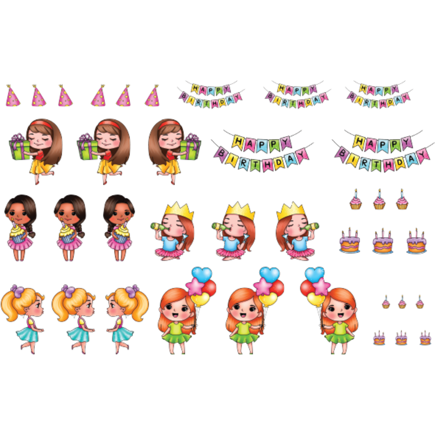 I Want It All Bundle - Cute Girls Birthday Celebration Release Scrappy Boy Stamps