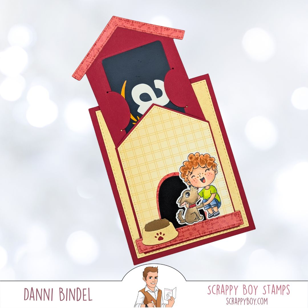 Bundle - Cute Kids Dog Lovers Stamp & Outline Dies Scrappy Boy Stamps