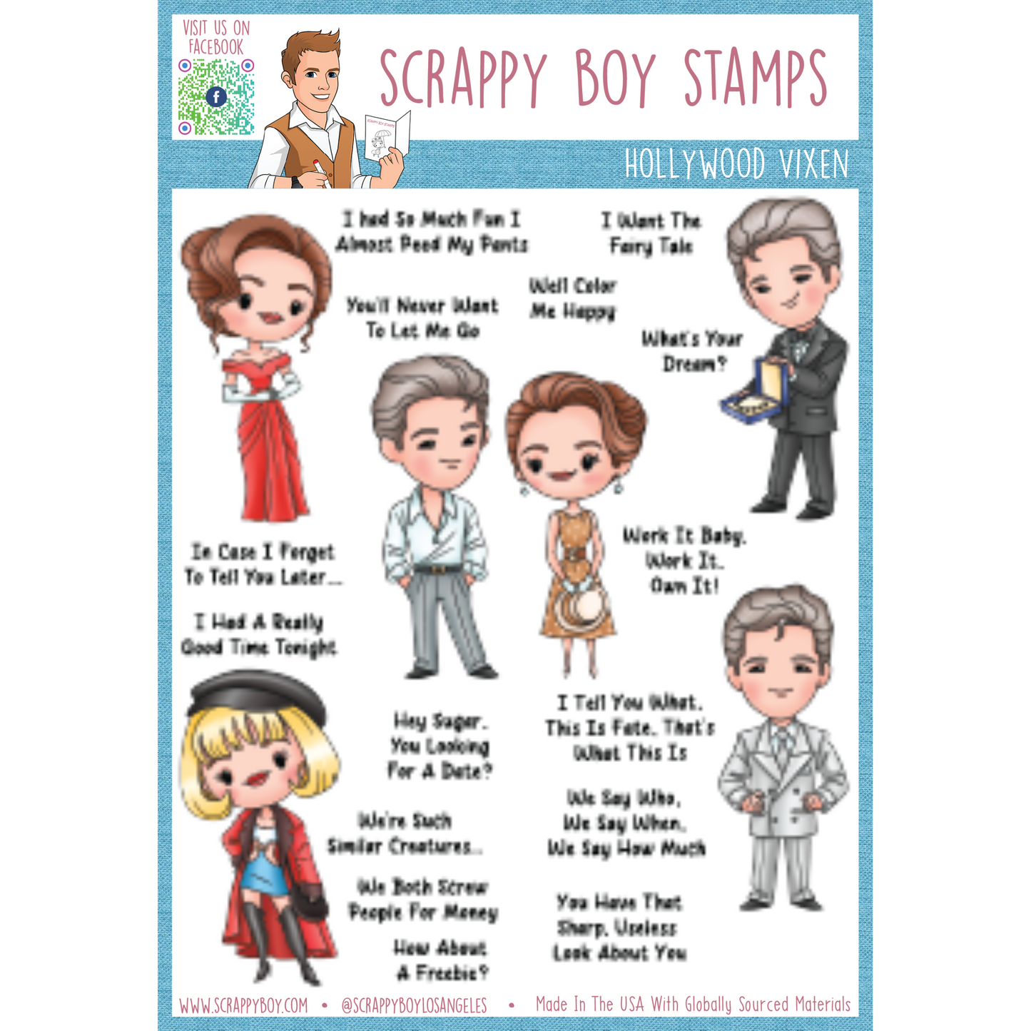Hollywood Vixen - 6x8 Stamp Set Scrappy Boy Stamps