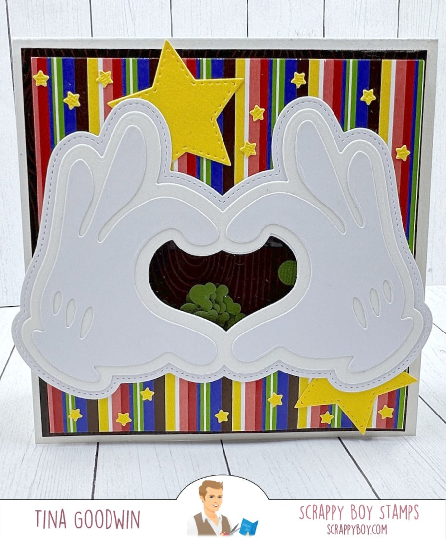 Glove Shaker Card Die Set scrappyboystamps