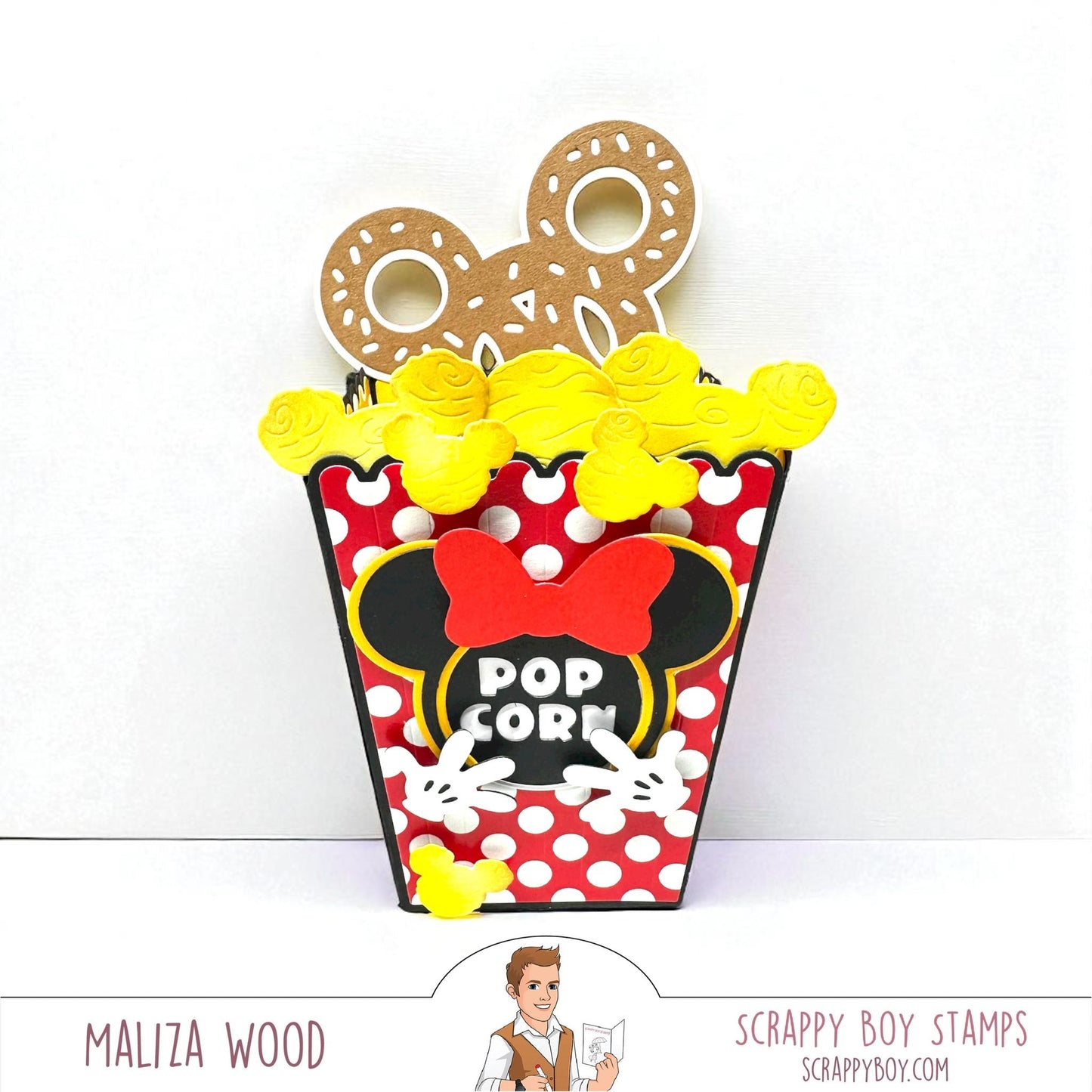 3D Mouse Popcorn Box Die Set scrappyboystamps