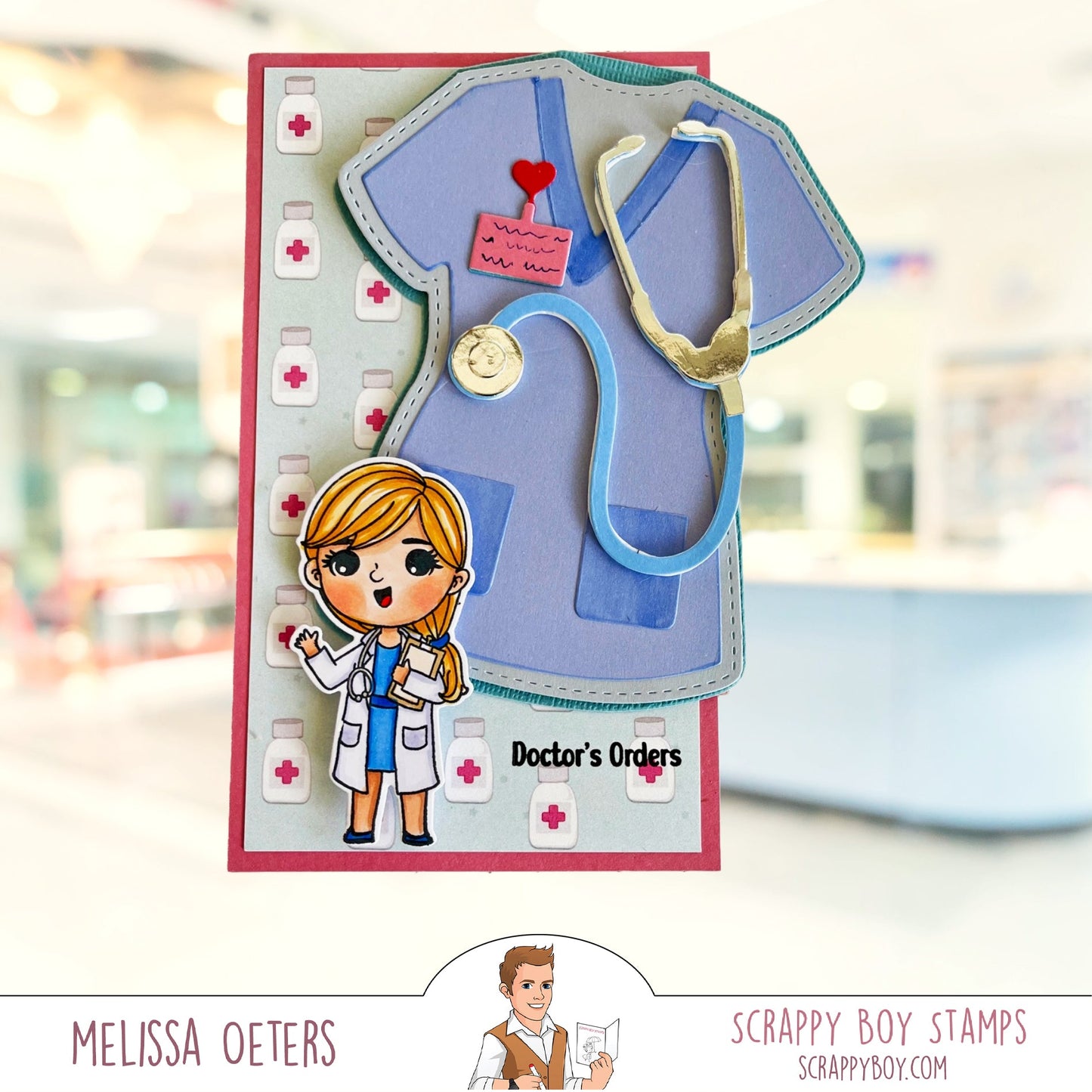 Scrubs Shaped Card Die scrappyboystamps