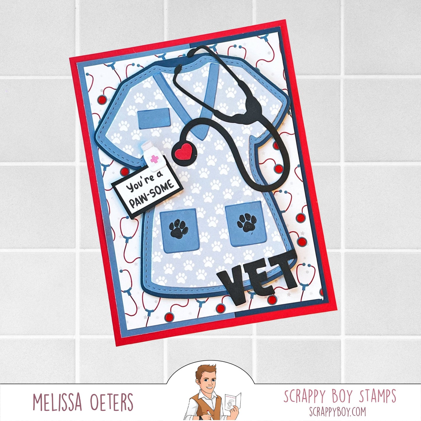 Scrubs Shaped Card Die scrappyboystamps