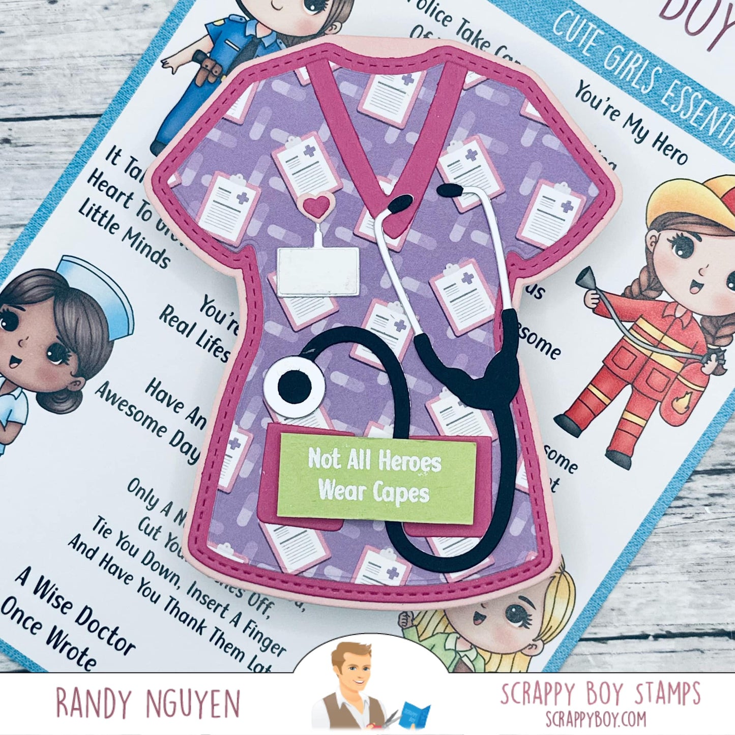 Scrubs Shaped Card Die scrappyboystamps