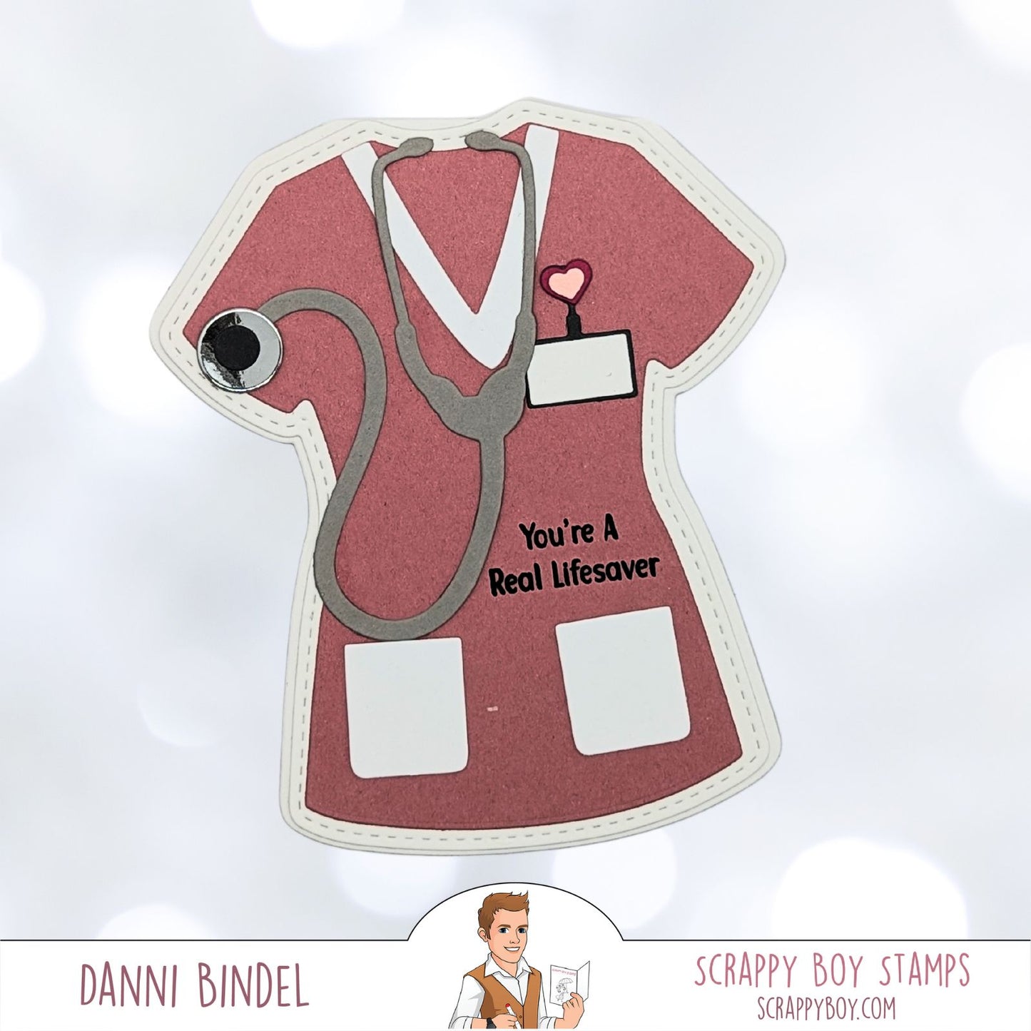 Scrubs Shaped Card Die scrappyboystamps