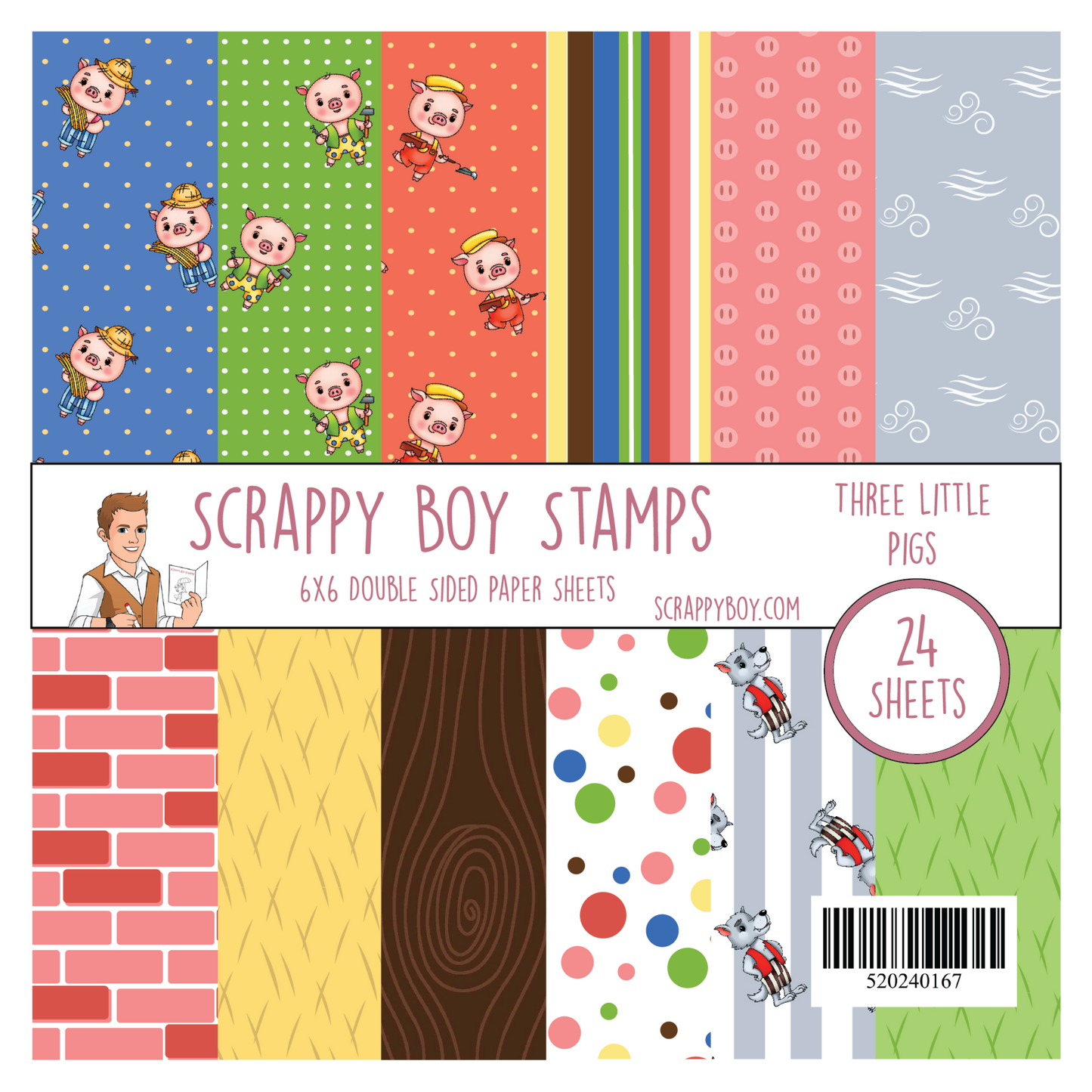 Three Little Pigs 6x6 Paper Pack scrappyboystamps