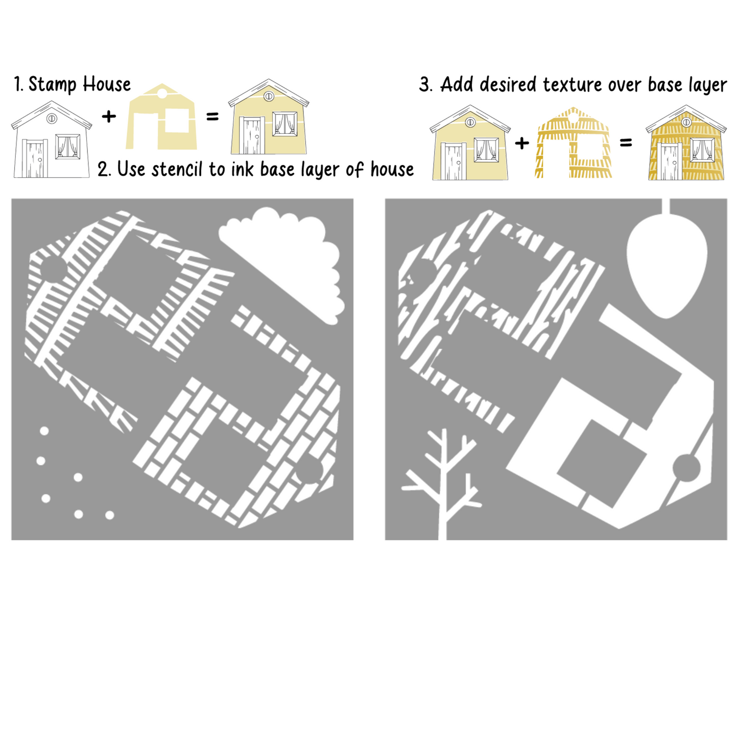 Three Little Pigs House Decorator Stencils scrappyboystamps