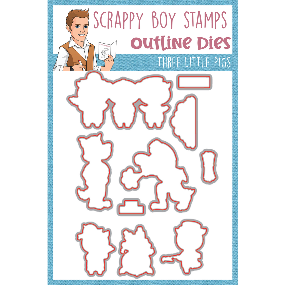 Outline Dies - Three Little Pigs scrappyboystamps