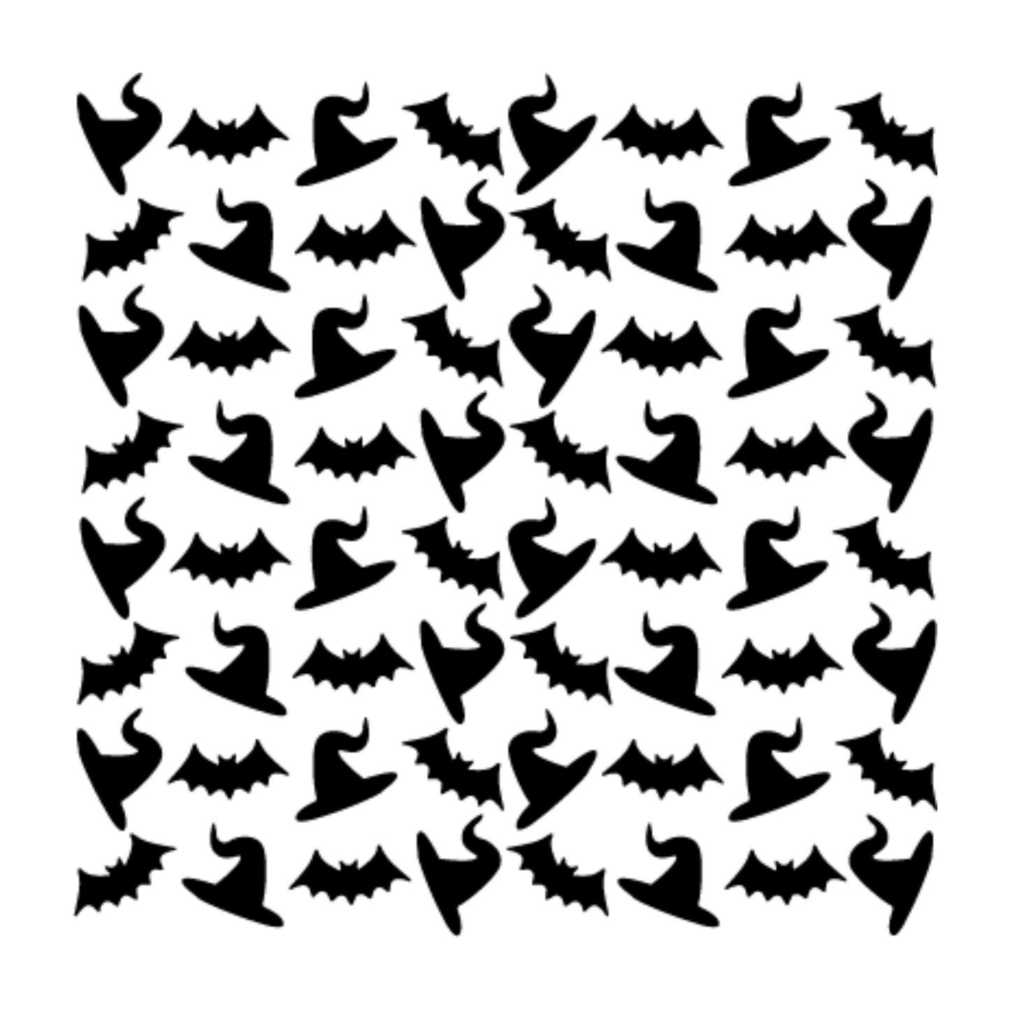 Witch Hats & Bats Background Stencil scrappyboystamps