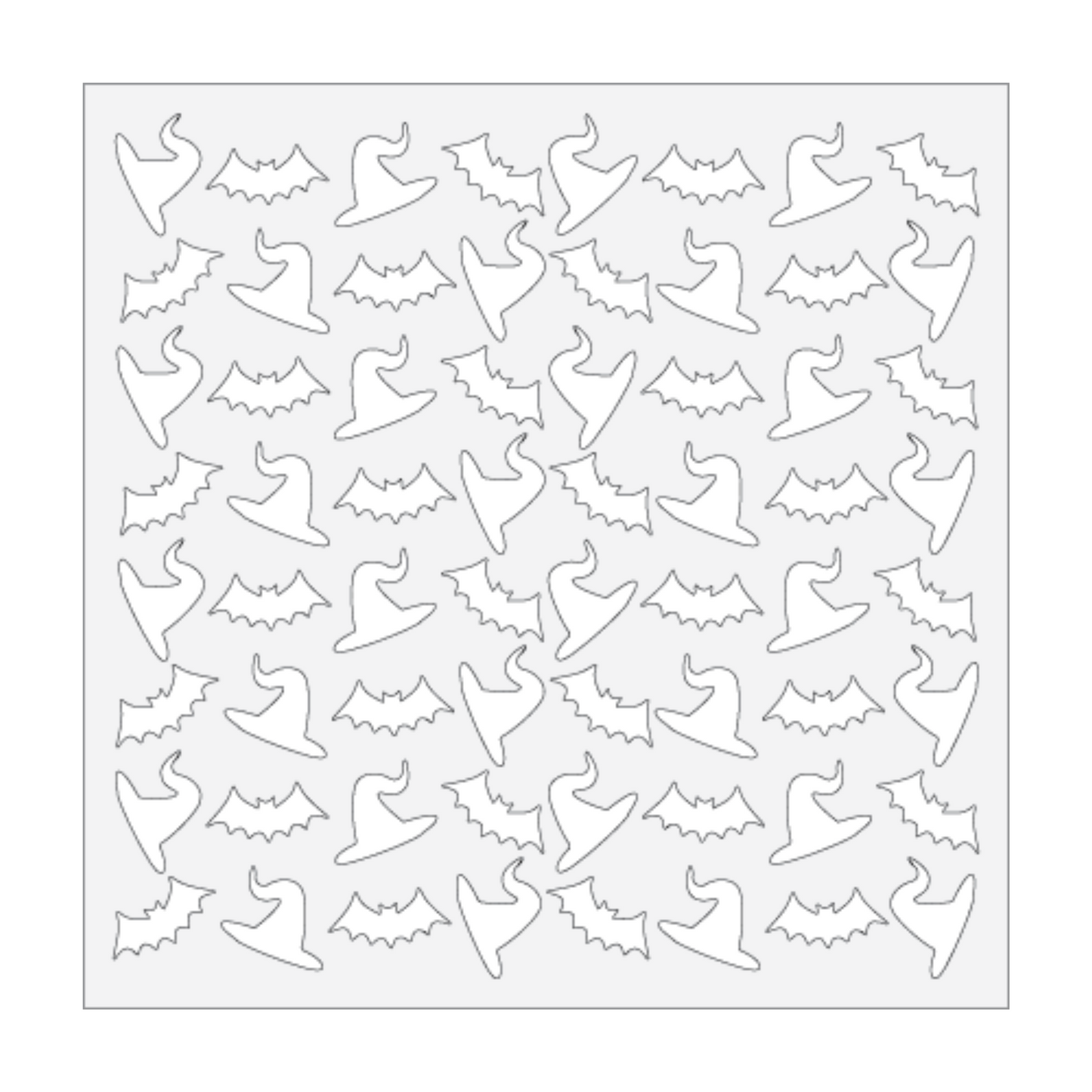 Witch Hats & Bats Background Stencil scrappyboystamps