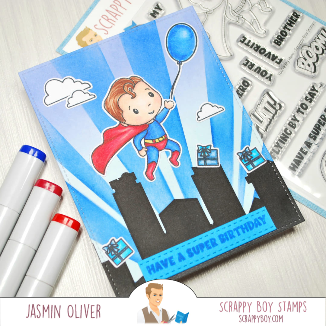 Bundle - You're My Hero Stamp & Outline Dies scrappyboystamps