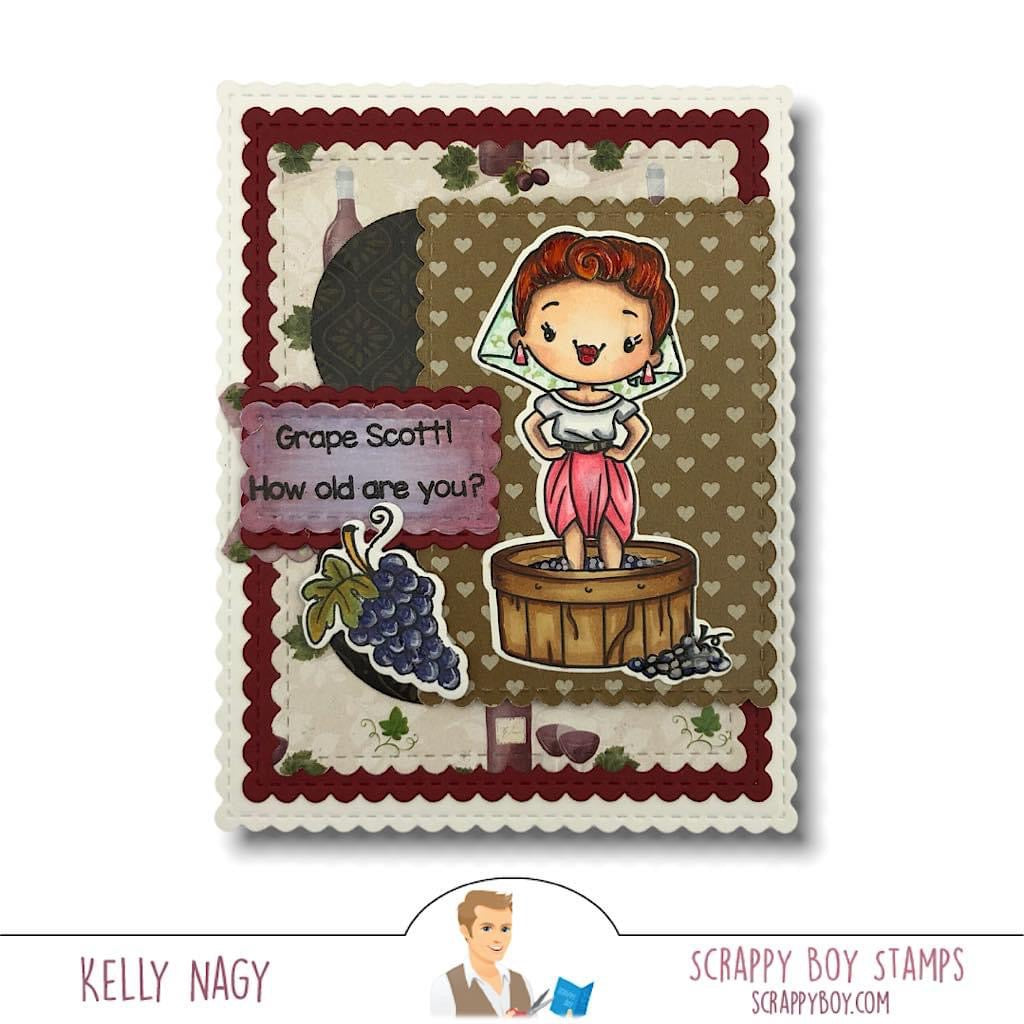 Bundle - Chocolate, Wine & Best Friends Stamp & Outline Dies scrappyboystamps