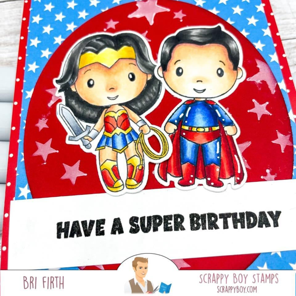 Bundle - You're My Hero Stamp & Outline Dies scrappyboystamps