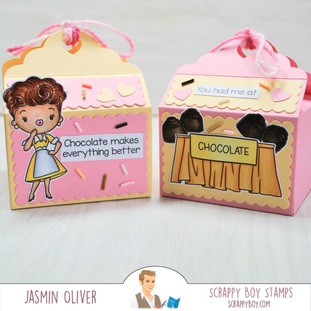 Bundle - Chocolate, Wine & Best Friends Stamp & Outline Dies scrappyboystamps
