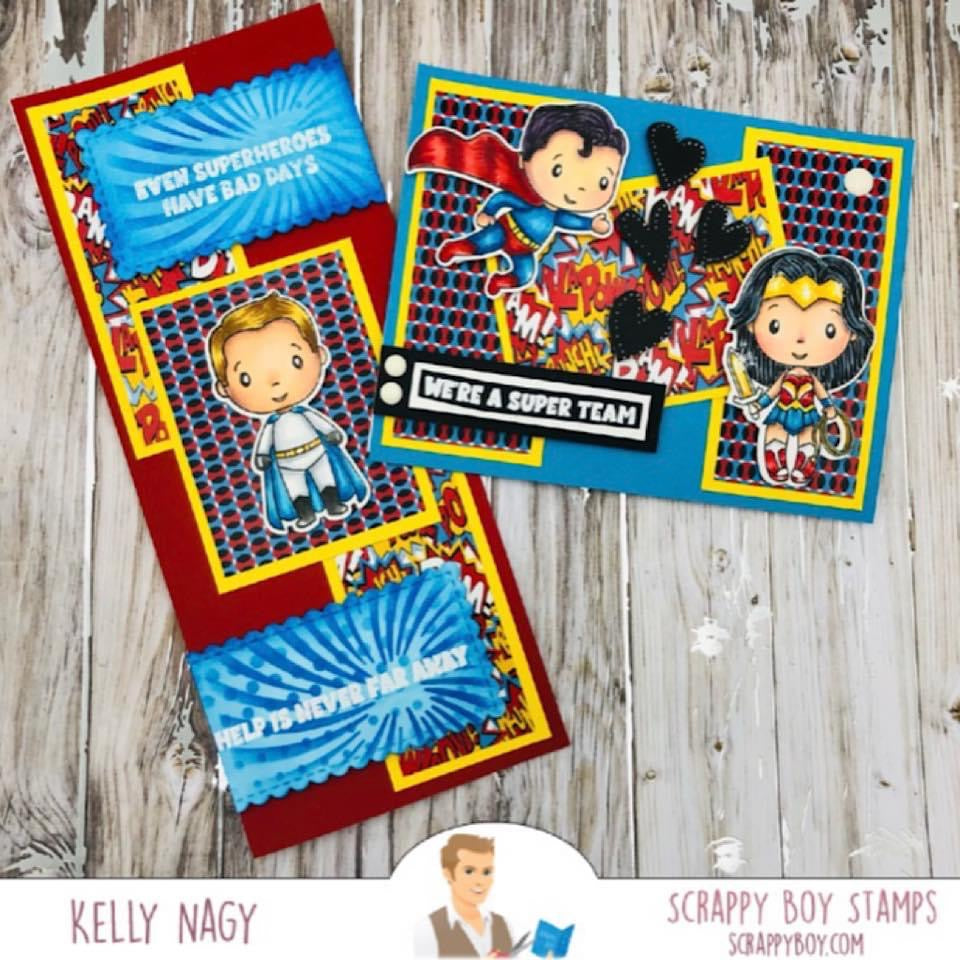 Bundle - Super Team Stamp & Outline Dies scrappyboystamps