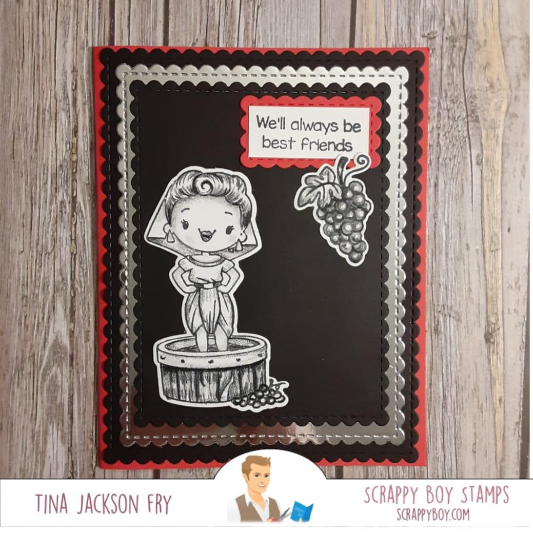 Bundle - Chocolate, Wine & Best Friends Stamp & Outline Dies scrappyboystamps