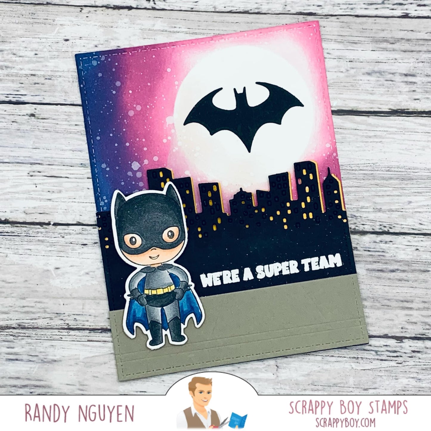 Bundle - You're My Hero Stamp & Outline Dies scrappyboystamps