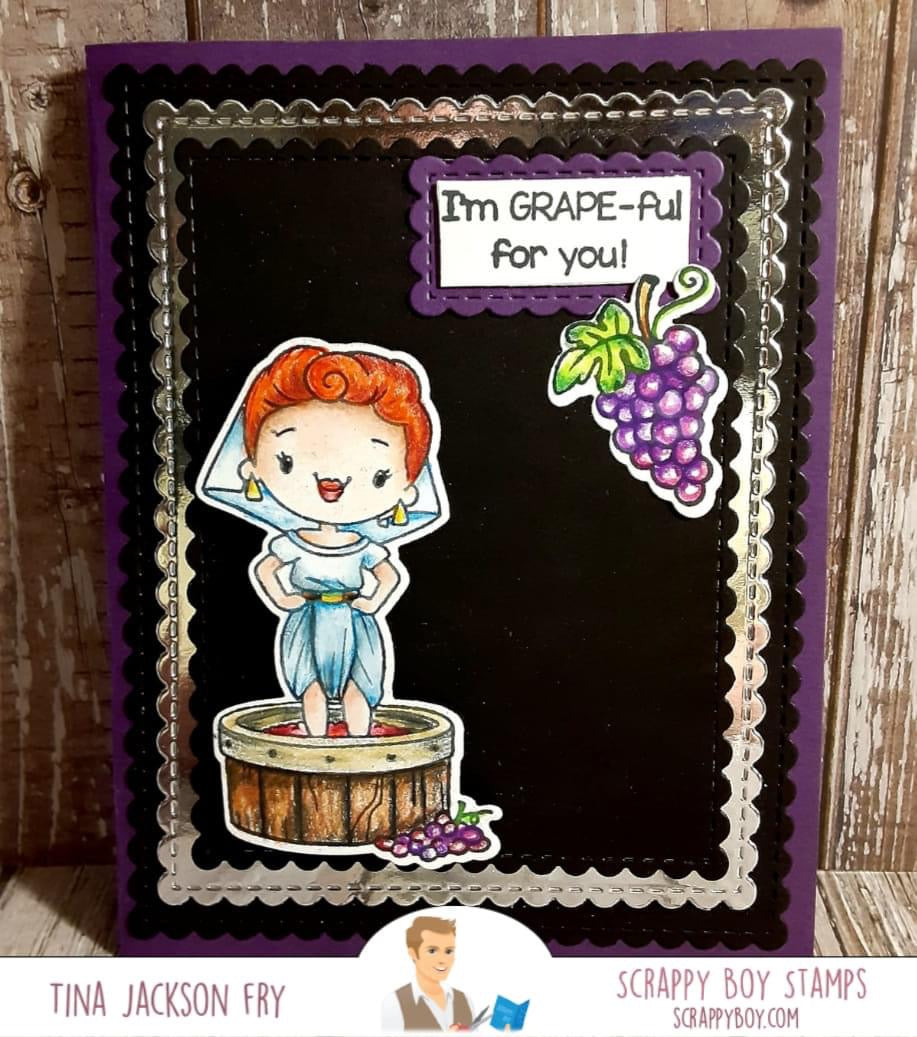 Bundle - Chocolate, Wine & Best Friends Stamp & Outline Dies scrappyboystamps