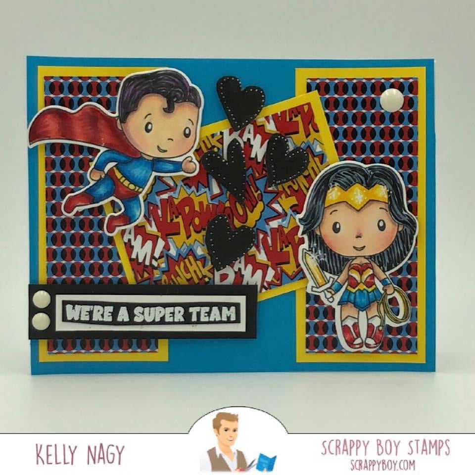 Bundle - You're My Hero Stamp & Outline Dies scrappyboystamps