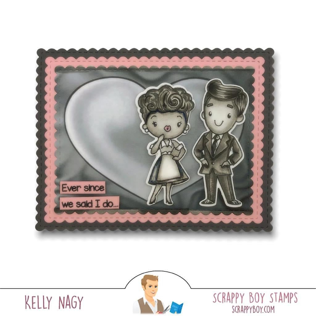 Bundle - Chocolate, Wine & Best Friends Stamp & Outline Dies scrappyboystamps