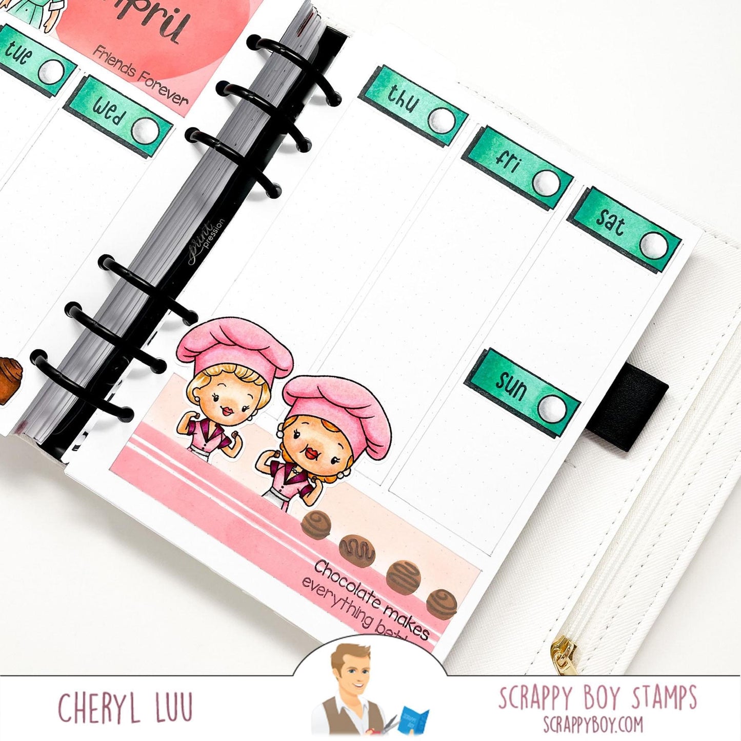 Chocolate Factory Scene Builder Stencil scrappyboystamps